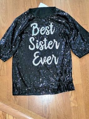 Sequin Jersey in Black & Silver Like New